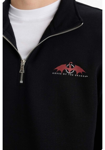 Defacto House Of The Dragon Boxy Fit Dik Yaka Fermuarlı Sırt Baskılı Sweatshirt E9338ax25aubk81 Siyah Defacto House Of The Dragon Boxy Fit Dik Yaka Fermuarlı Sırt Baskılı Sweatshirt E9338ax25aubk81 Siyah