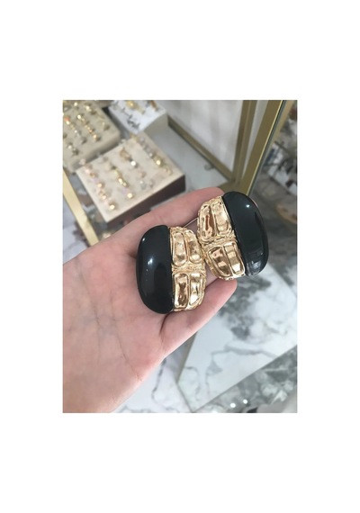 Gold Detaylı Vintage Küpe Altın