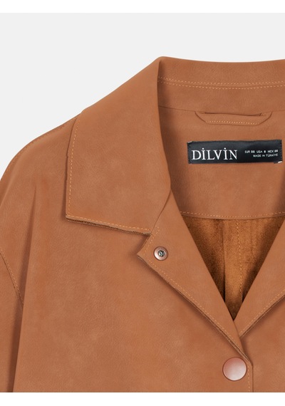 Dilvin 60782 Cep Detaylı Süet Ceket-camel Camel