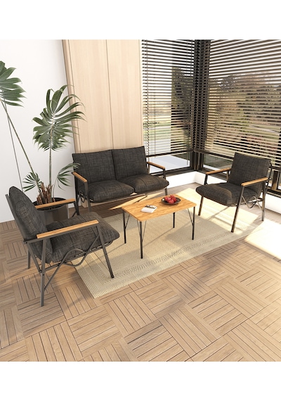 Doruk Home Balkon, Bahçe, Cafe, Metal Koltuk Takımı, Bahçe Takımı , Çay Seti, 2 1 1 Orta Sehpalı Atrasit Gri Doruk Home Balkon, Bahçe, Cafe, Metal Koltuk Takımı, Bahçe Takımı , Çay Seti, 2 1 1 Orta Sehpalı Atrasit Gri