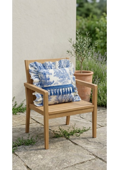 Toile Azure Ruffle Yastık Çok Renkli