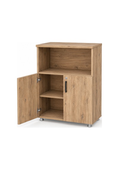 Ahşap 2 Kapaklı Dolap 80x38x120 Cm Enter Yarım Kapaklı-atlantık Çam Kahverengi