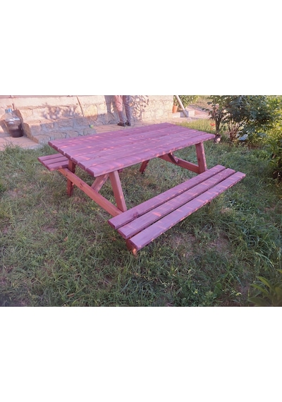 Şen Mobilya Ahşap Masa Ahşap Bahçe Masası M40 Maun