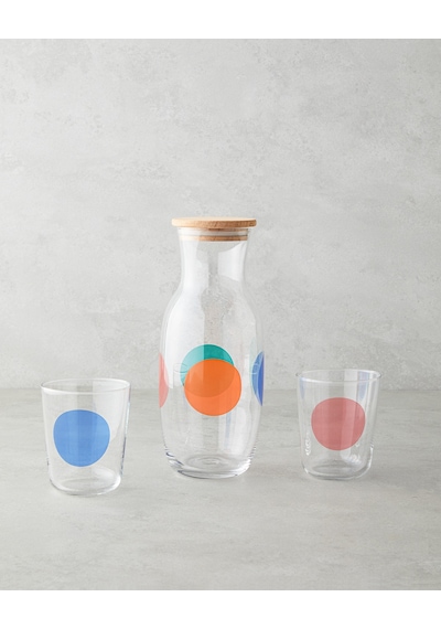 English Home Shinea Cam 3 Parça Su Takımı 1000 Ml + 315 Ml Renkli Çok Renkli