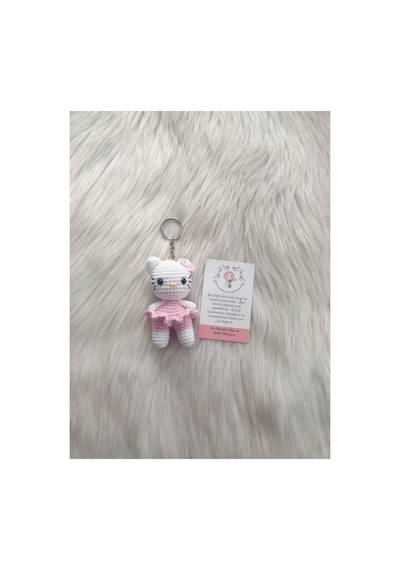 Amigurumi Organik Örgü Oyuncak Anahtarlık Pembe