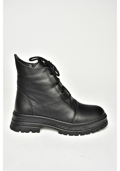 Fox Shoes T555102903 Siyah Hakiki Deri Alçak Topuklu Kadın Bot Siyah