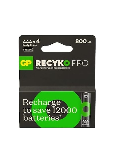 Gp Batteries Recyko Pro Aaa İnce Ni-mh Şarjlı Pil, 1.2 Volt, 4&apos Lü Kart