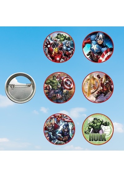 Lisanslı Yaka Çanta Rozeti Yenilmezler Avengers 6lı Paket Pinyata İçi Küçük Hediyelikler Diğer