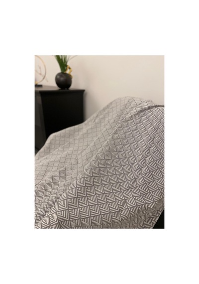 Lüks Pamuklu Koltuk-çekyat Örtüsü 170x220 Kaymaz Toplanmaz Gri
