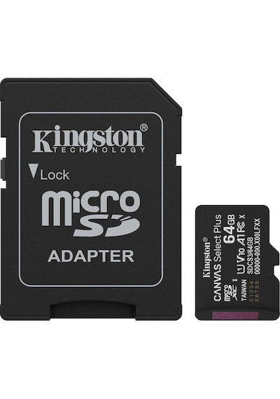 Kıngston Sdcs3/64gb, Canvas Select Plus Gen3 A1, 100mb/s, Microsd Kart Bellek Sd Adaptörlü