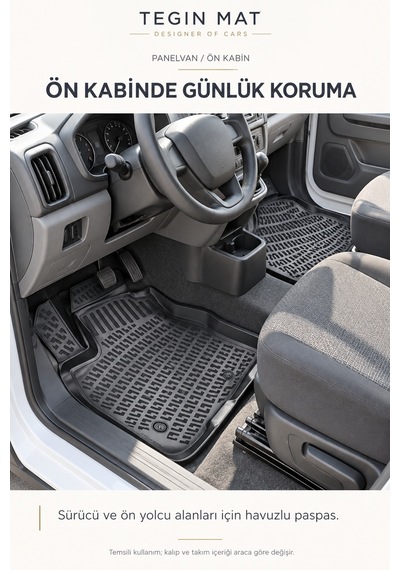 Fiat Pratico Panelvan 2013 Geometrik Desenli 3d Havuzlu Oto Paspas Siyah