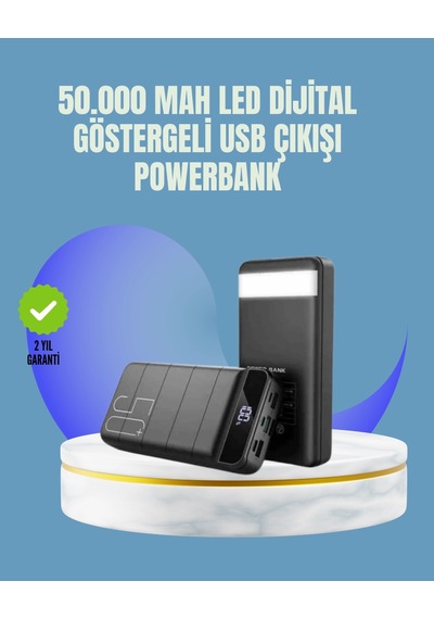 Mey İthalat Tüm Cihazlarla Uyumlu 50.000 Mah Powerbank Yüksek Kapasiteli, Led Gösterge Ve Akıllı Koruma Fonk Diğer