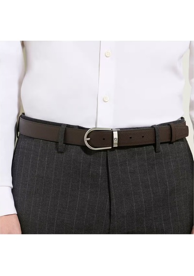 Montblanc Sartorial At Nalı Tokalı Deri 30 Mm Çift Taraflı Kemer Kahverengi