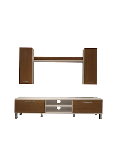 Decoraktiv Eko 5d Slm Dvd Krom Ayaklı Tv Ünitesi Tv Sehpası Beyaz - Ceviz