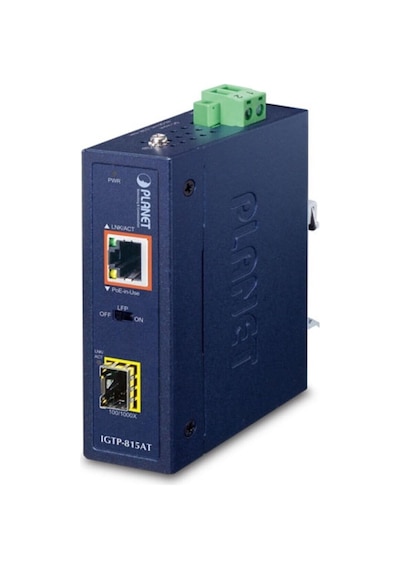 Industrial Compact 100/1000base-x To 10/100/1000base-t 802.3at Poe Media Converter Tdrtr