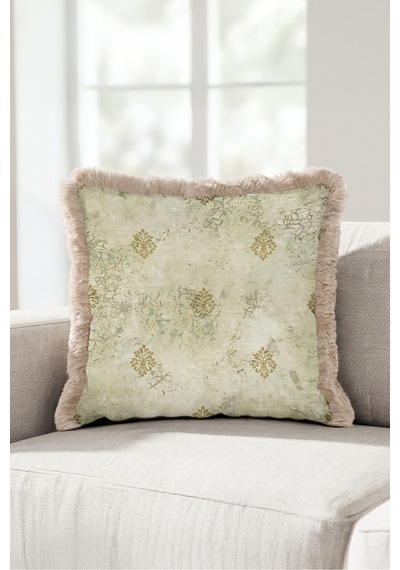 Vintage Damask Motifli Avangart Saçaklı Yastık Kılıfı - Eskitme Klasik Vizon Püsküllü Kırlent Kılıfı Kayıp Ufuk Ritüel Vintage Damask Motifli Avangart Saçaklı Yastık Kılıfı - Eskitme Klasik Vizon Püsküllü Kırlent Kılıfı Kayıp Ufuk Ritüel