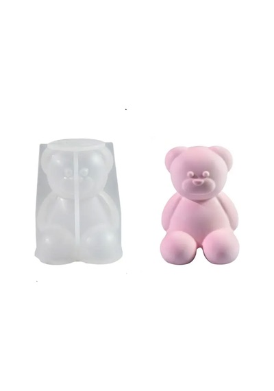 Epoksi Silikon Taş Tozu Beton Mum Kalıbı Büyük Boy Sevimli Ayıcık Kalıbı 7.8x7x6.7 Cm
