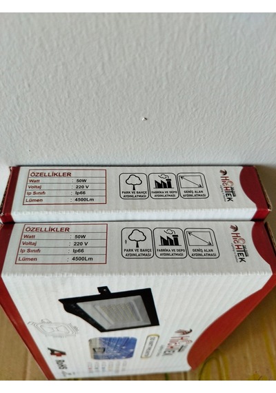 50 Watt Led Projektör 4500 Lm, Beyaz Işık, Ip 66 Su Geçirmez Siyah Kasa