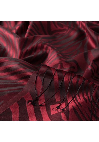 İpekevi Zebra Jakar Desenli İpek Şal Bordo
