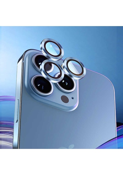 Apple Uyumlu iPhone 13 Pro Mercek-Lens Kamera Koruyucu Sierra Mavi