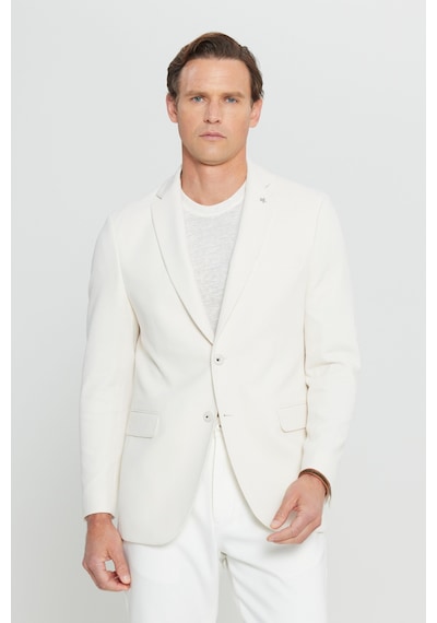 AC&Co / Altınyıldız Classics Erkek Ekru 360 Her Yöne Esneyen Pamuklu Esnek Slim Fit Dar Kesim Mono Yaka Armürlü Blazer Ceket Ekru AC&Co / Altınyıldız Classics Erkek Ekru 360 Her Yöne Esneyen Pamuklu Esnek Slim Fit Dar Kesim Mono Yaka Armürlü Blazer Ceket Ekru