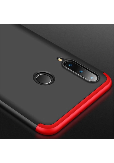 Noktaks - Huawei P30 Lite Uyumlu Kılıf Parmak İzi Tutmayan Alt Üst Geçmeli 3 Parça Ays Kapak - Rose Gold - T8330
