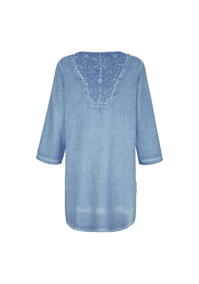 Bulalgiy Kadın Mavi Dantelli Tunik - Bga233591-mavi