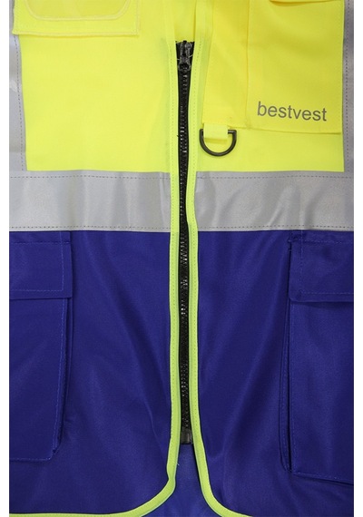 Bestvest Reflektörlü Sarı Lacivert Mühendis Yeleği
