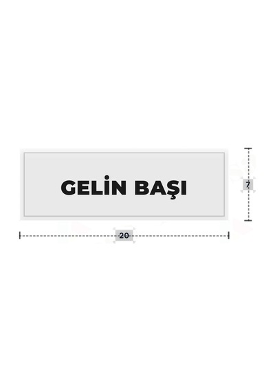 Gelın Başı Yazılı - Metal - Beyaz Renk - Kapı İsimliği - 20x7 Cm