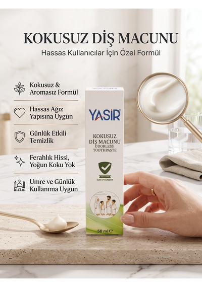 Kokusuz Diş Macunu Aromasız 50 Ml Günlük Ağız Bakım Macunu Diş Hassasiyeti