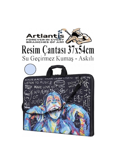 Resim Çantası Desenli Kumaş 37x54 Cm 1 Adet Teknik Resim Dosya Çantası 35x50 Cm Askılı Proje Çantası Fermuarlı Okul Sınıf