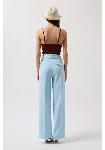 Defymoda Bel Kemerli Pantolon Bebe Mavi