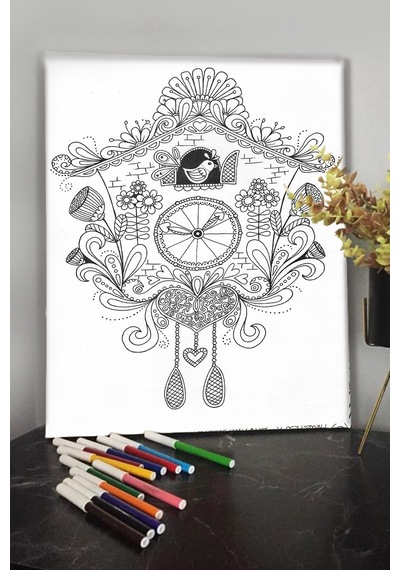 Kuş 1 40x30cm Çocuklar Için Özel Boyanabilir Tablo Mandala Tablo Kalem Hediyesi Yoktur.