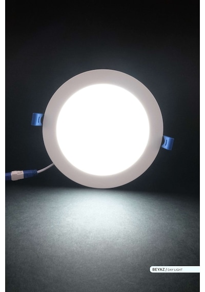Ack Sıva Altı Yuvarlak Led Panel Armatür Beyaz Gövde 6500k Beyaz Işık 12w