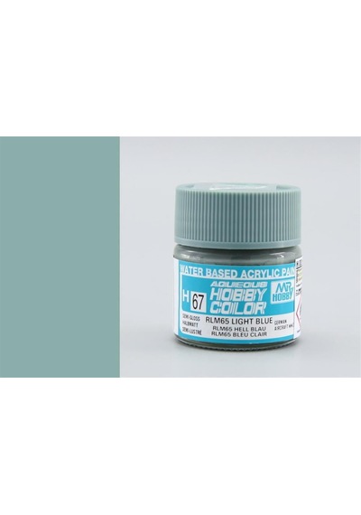 10 Ml. Rlm65 Light Blue Aqueous Serisi Maket Boyası, Mr.hobby H067 Standart