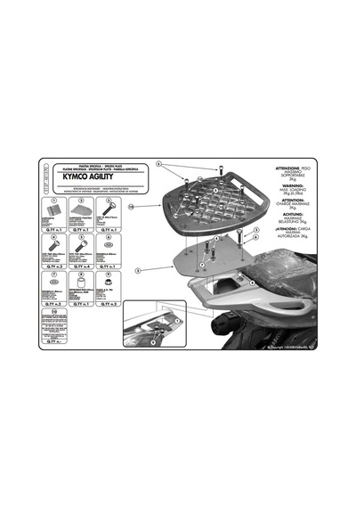Kappa Ke1370 Kymco Agılıty 50-125-150-200 R16 08-13 Arka Çanta Taşıyıcı Tek Renk