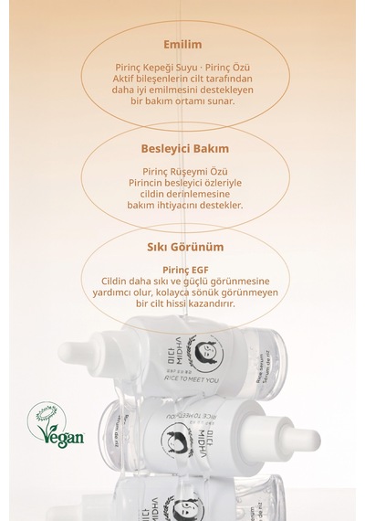 Midha %73 Pirinç Özü İçeren Sıkılaştırıcı ve Aydınlatıcı Serum 50 ML