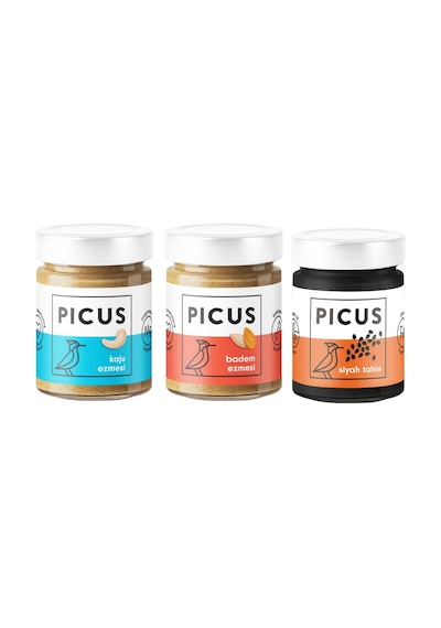 Picus Kaju Ezmesi 195 G + Badem Ezmesi 195 G + Siyah Tahin 210 G