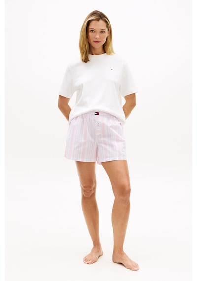 Tommy Hilfiger Kadın Pembe Poplin Çizgili Şort-14668