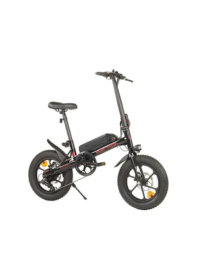 Kron Elektrone Mini Volt 16 Jant Mekanik Disk Fren Elektrikli Bisiklet 36v 250 Watt Siyah Kırmızı Gri