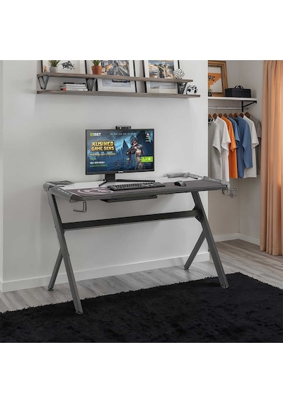 Ryze Extreme Karbon Fiber Rgb Oyuncu Masası - Siyah 120x60x76 Cm Siyah