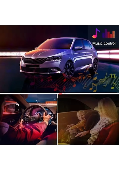 Fiat Doblo Rgb Ayak Altı Led 12 Led Kumandalı Müzik Duyarlı Araç İçi Aydınlatma 7 Renk 12v 1