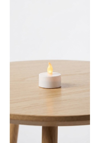 4'lü Pilli Led Tealight Mum Seti - Sıcak Sarı Işık - Piller Dahildir - Dekoratif Yalancı Mum