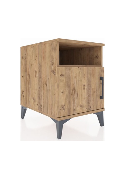 Kronos Komodin 2 Raflı Tek Kapaklı 44x59x64 Çam-çam Çam