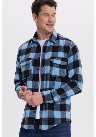 Tudors Erkek Slim Fit Dar Kesim Uzun Kollu Kapaklı Çift Cepli Kareli Kışlık Oduncu Gömlek-41702 Çok Renkli Tudors Erkek Slim Fit Dar Kesim Uzun Kollu Kapaklı Çift Cepli Kareli Kışlık Oduncu Gömlek-41702 Çok Renkli