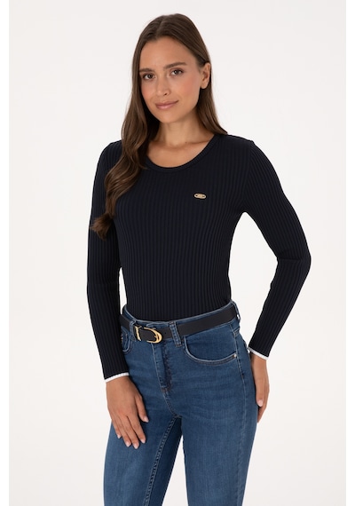 U.S. Polo Assn. Kadın Lacivert Bisiklet Yaka Kazak 50314780-VR033