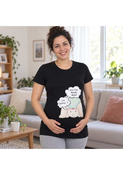 Mummy's Baby Hamile Tişört Are You Siyah 9147