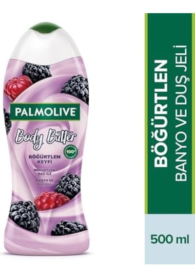 Body Butter Böğürtlen Keyfi Böğürtlen Özü İle Banyo Ve Duş Jeli 500 Ml Açık Mavi