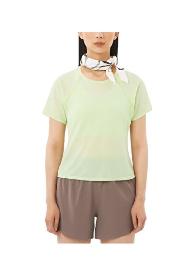 Salomon Shakeout Aır Cropped Kadın Koşu Tişörtü Lc2774500 Yeşil