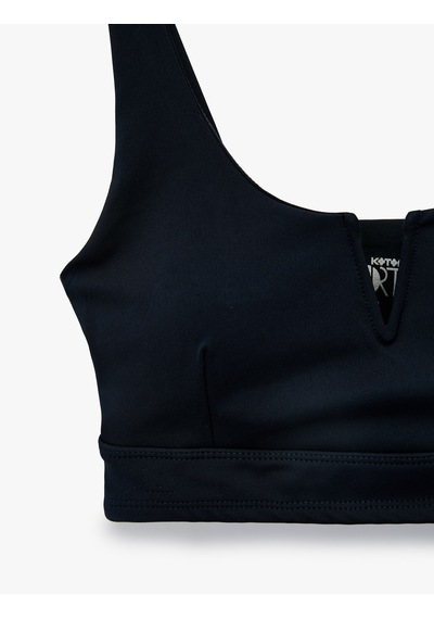Koton Slim Fit V Yaka Kolsuz Kaplı Sporcu Sütyeni Lacivert 6sak30270nk